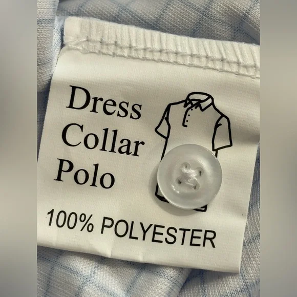 Collars & Co Polo Shirt Mens 2XL Blue Check Grid Dress Collar Golf Performance - Picture 9 of 14